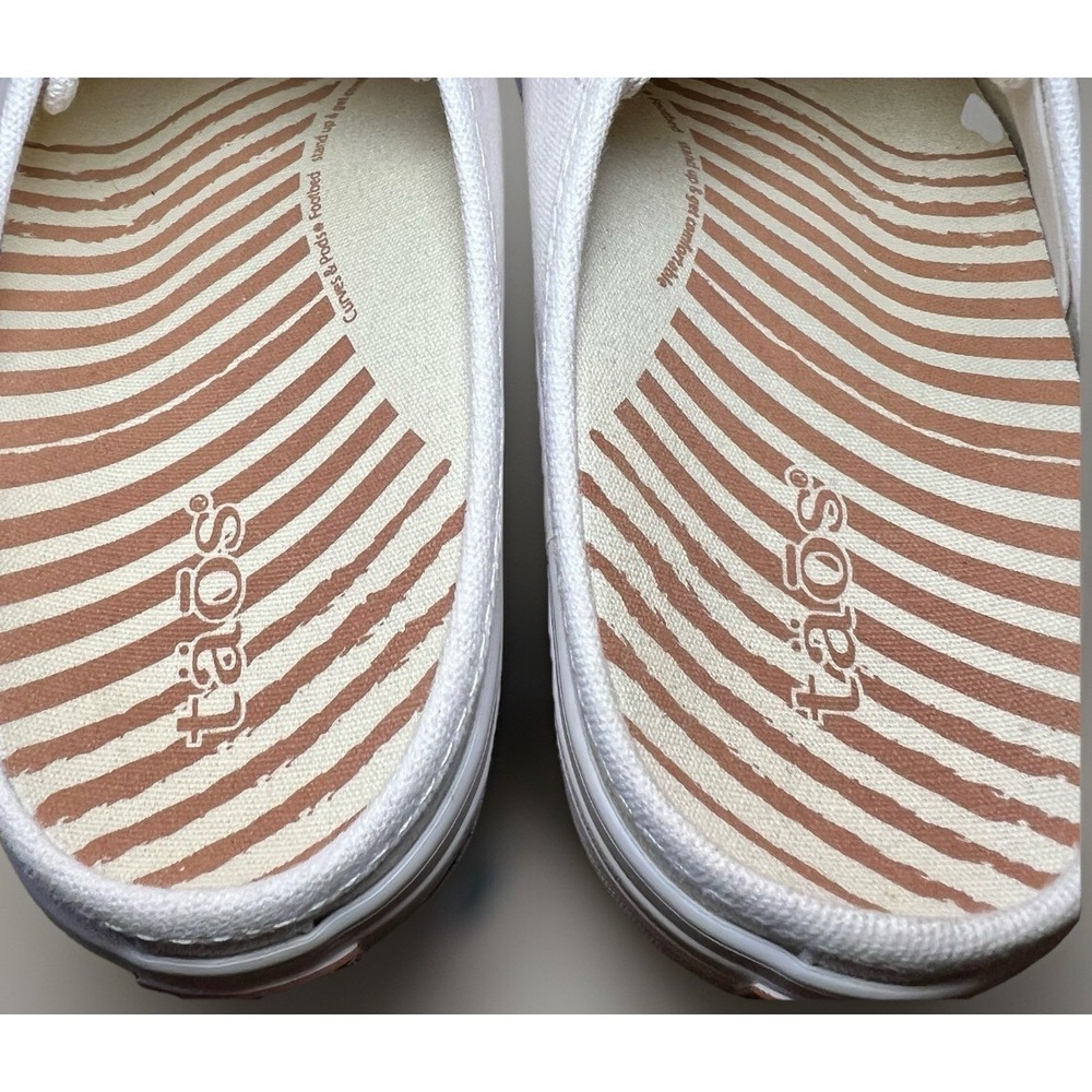 Taos Ez Soul White Canvas Slip On Sneaker Slides Womens Size US 8 - Picture 6 of 10